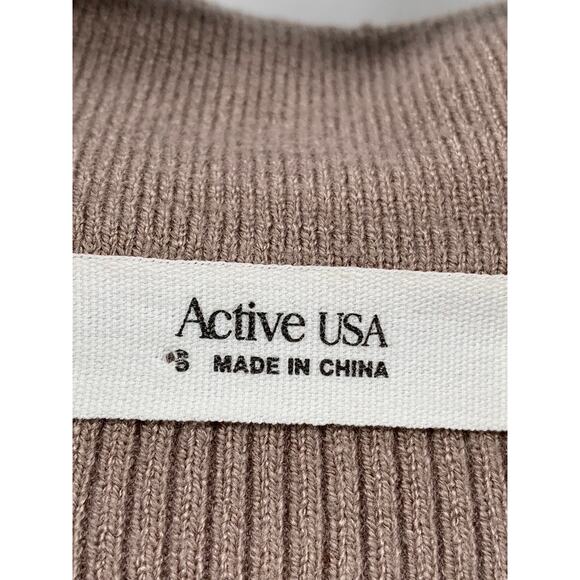 ACTIVE USA Women's Brown Ribbed Short Sleeve Crop Top SZ S - Picture 9 of 11